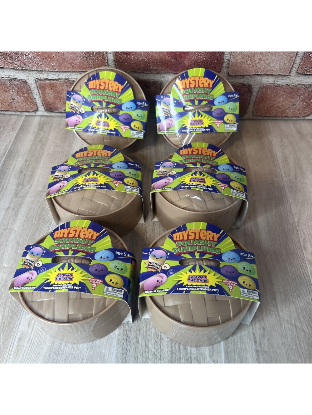 LOT OF 6 Viral Mystery Squashy Dumplings GLOW IN THE DARK Fidget Toy Sealed NEW